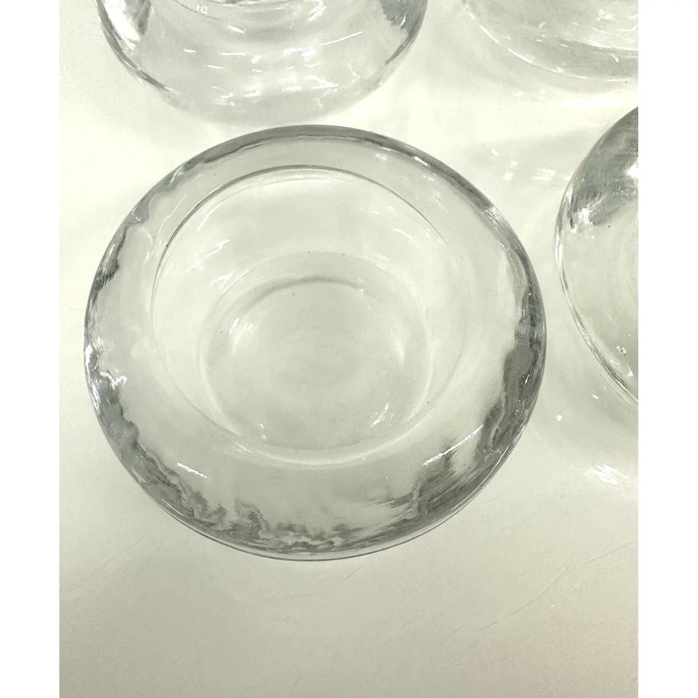 Heavy Glass Round Tea Light Candle Holders Mid Century Modern Art DECO Lot of 8
